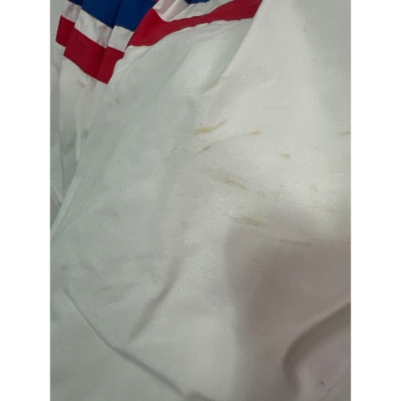 Vintage 80's Pacific Scene Striped Swim Red White Blue - Picture 3 of 16